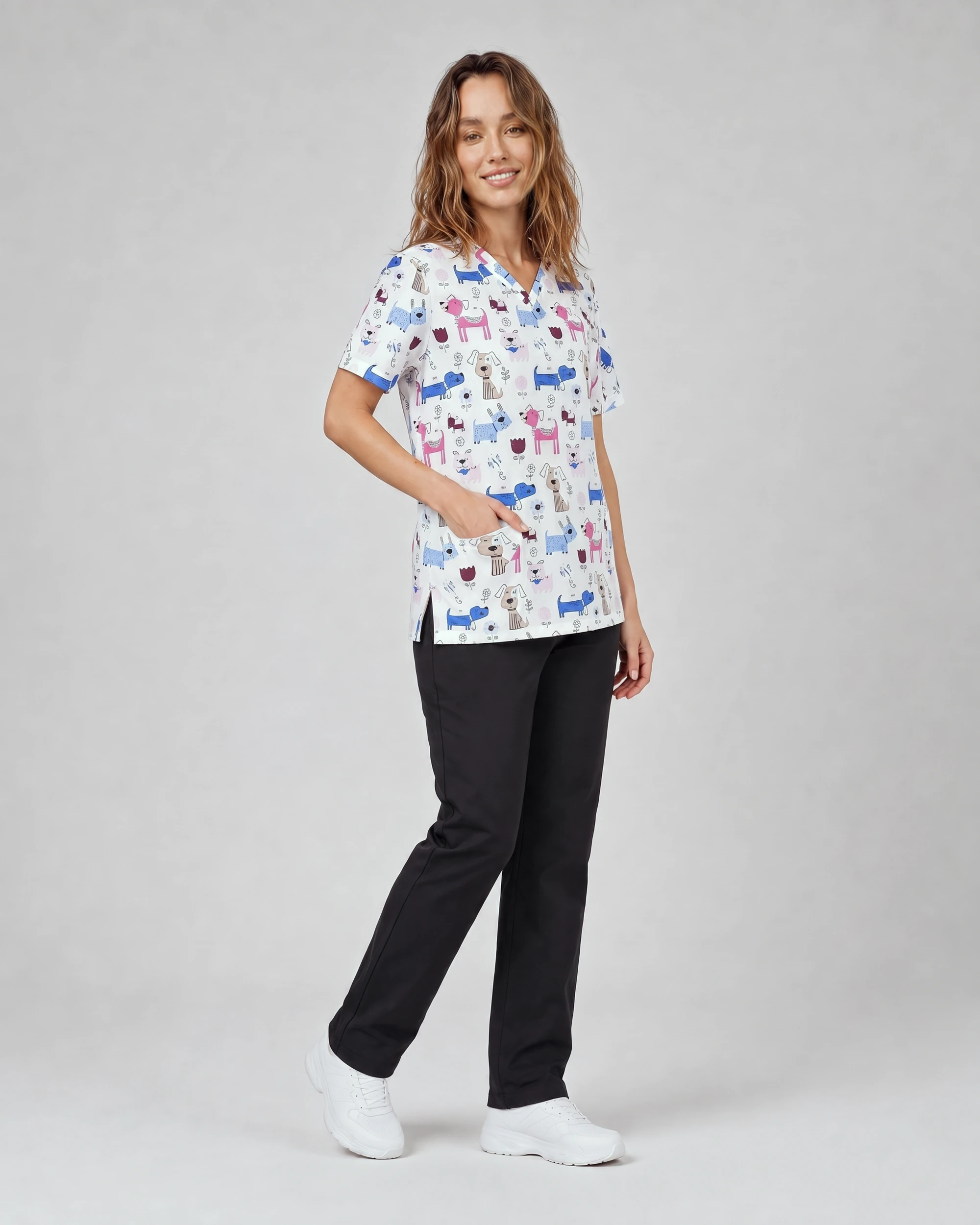 CarePrint Soft Top — Full outfit shown; pants sold separately.