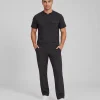 Front Desk Collar Top in Black - front