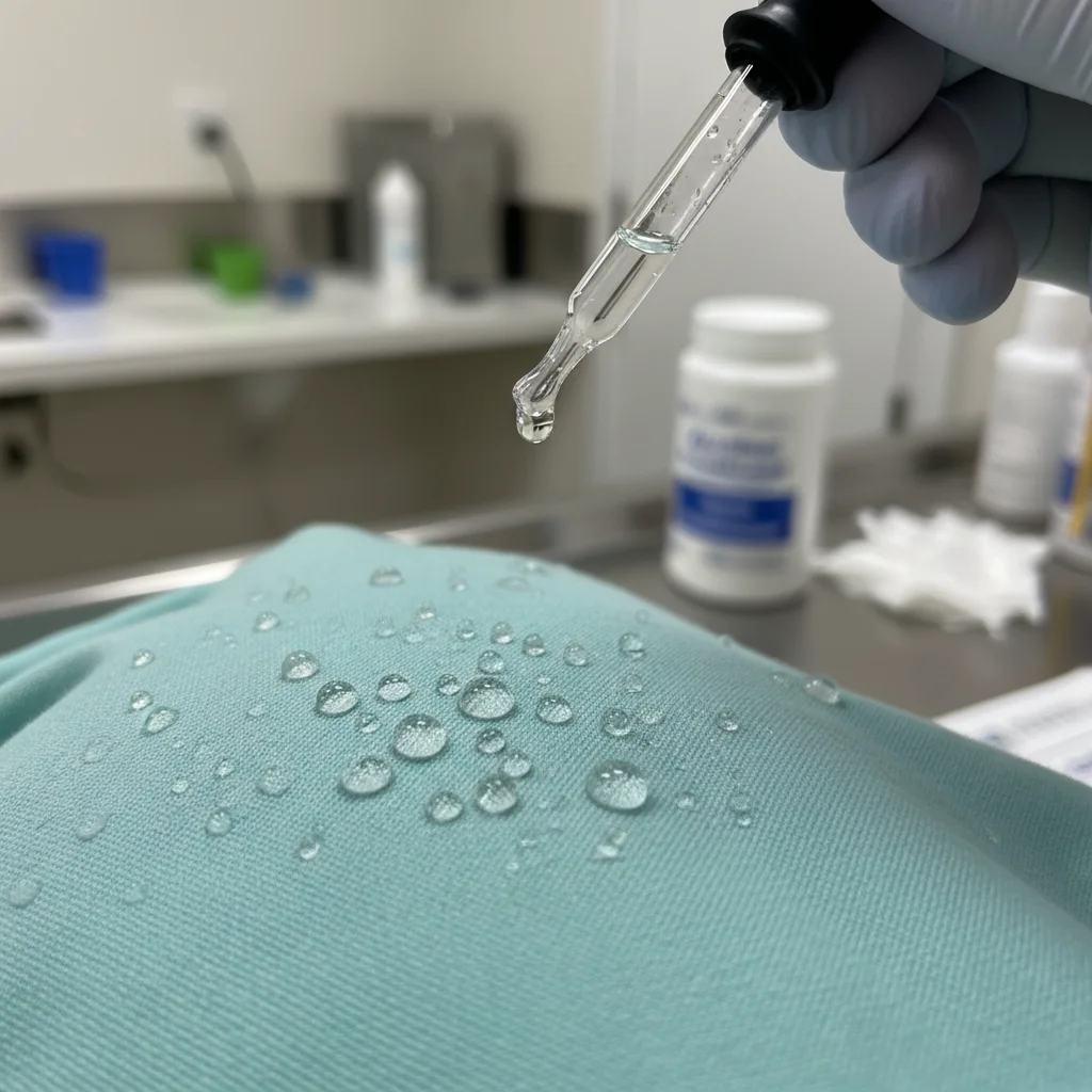 Water beading on the Lumi performance fabric
