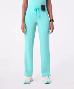 Caribbean Teal Daily Drawstring Pant, front view on model