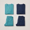 The $99 Team Sample Kit — two complete LumiScrubs scrub sets (top + pant each) in teal and navy