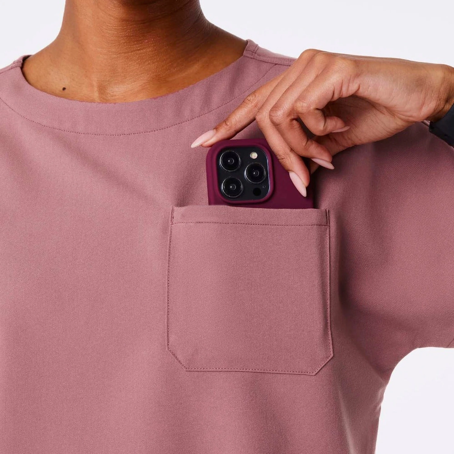 Soft Crew Top — Full outfit shown; pants sold separately.
