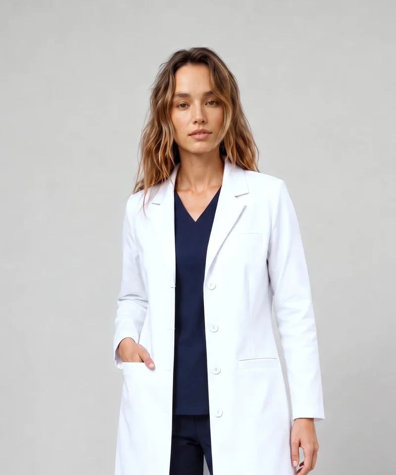 Stretch Lab Coat in White - hero
