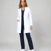 Stretch Lab Coat in White - front