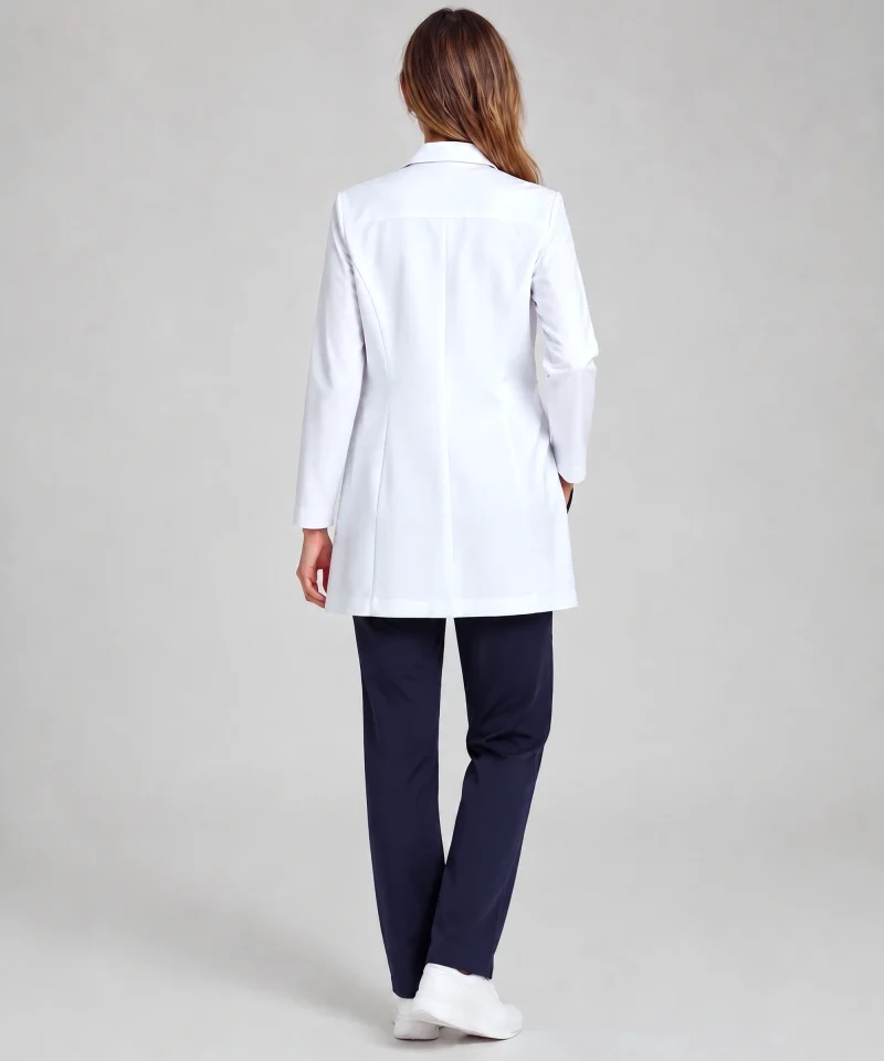 Stretch Lab Coat in White - back