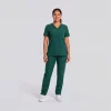 Women's Classic V-Neck Top — Full outfit shown; pants sold separately.