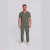 Lumi Motion Mens — Moss, V-neck top and jogger pants