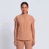 Front Desk Collar Top in tan