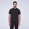 Men's Front Desk Collar Top — Black