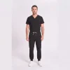 Lumi Motion Mens — Black, V-neck top and jogger pants