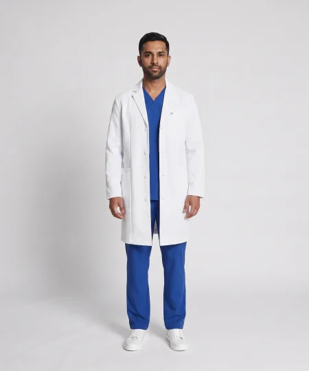 Tailored Stretch Lab Coat Men's — White