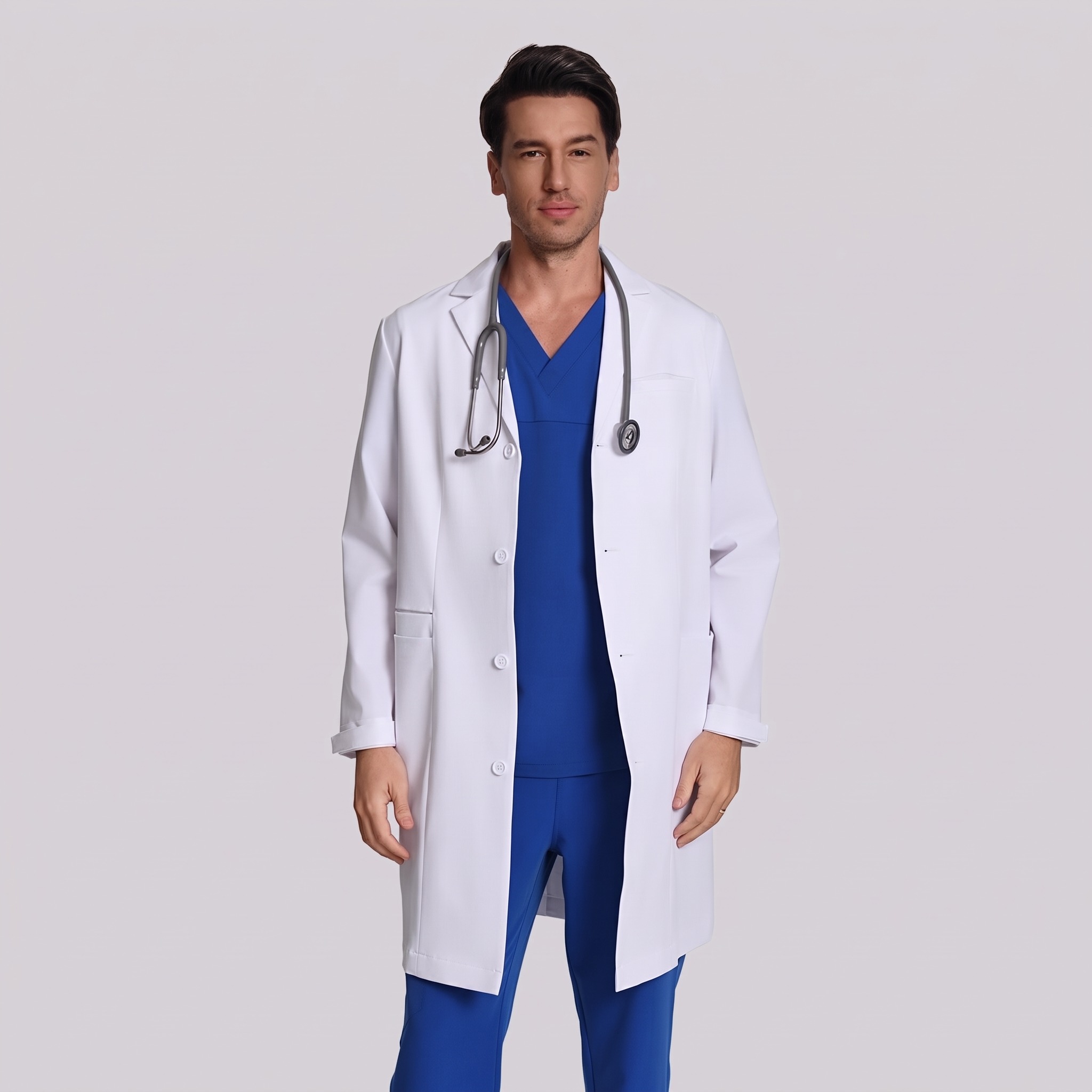 Tailored Stretch Lab Coat — Men's