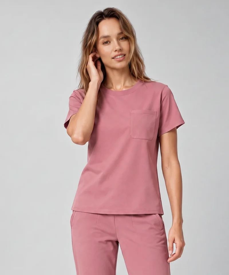 Soft Crew Top — Full outfit shown; pants sold separately.