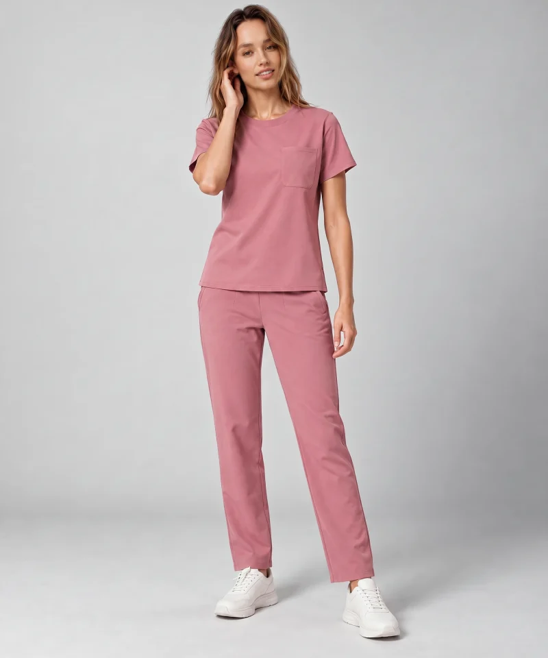 Soft Crew Top — Full outfit shown; pants sold separately.
