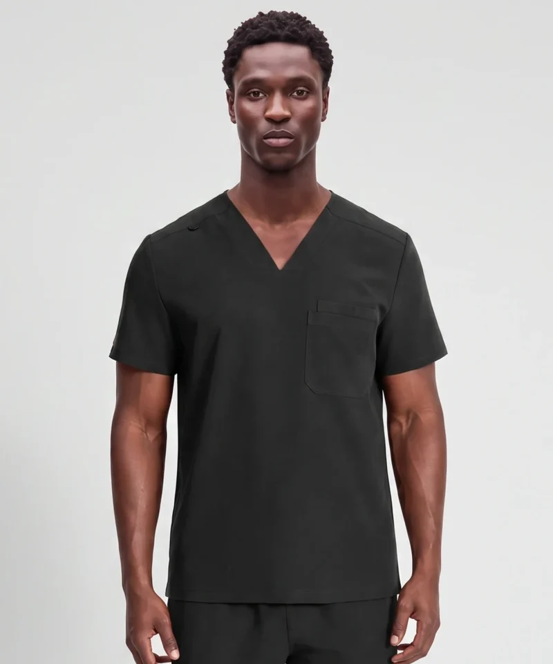 Classic V-Neck Top — Full outfit shown; pants sold separately.