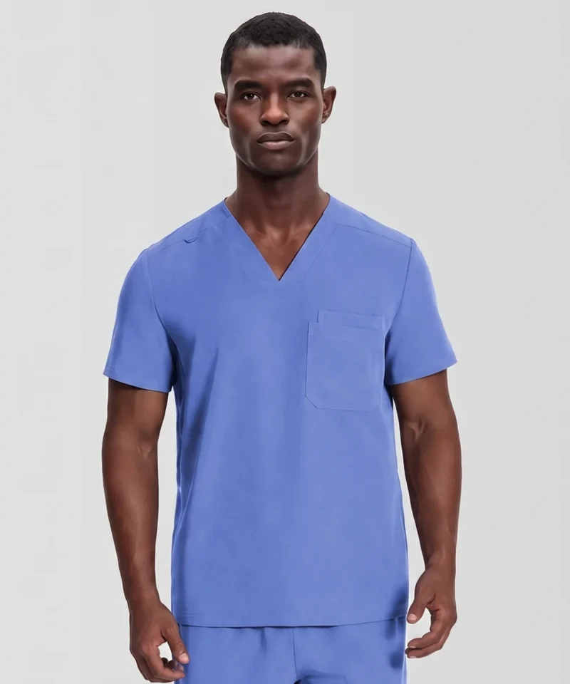 Classic V-Neck Top — Full outfit shown; pants sold separately.