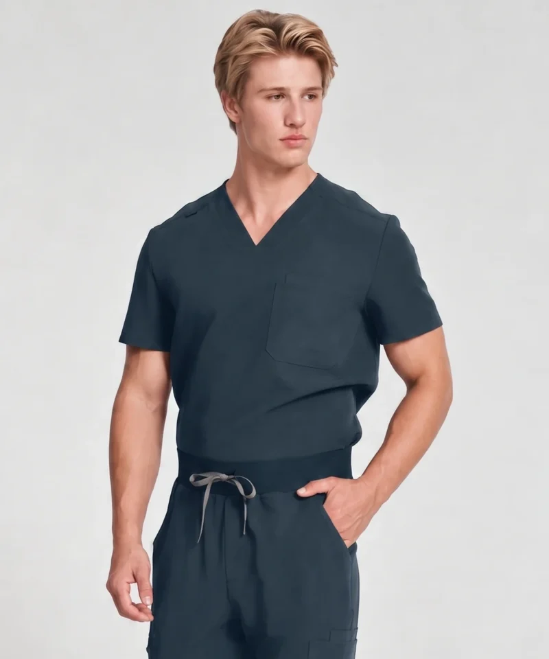 Classic V-Neck Top — Full outfit shown; pants sold separately.