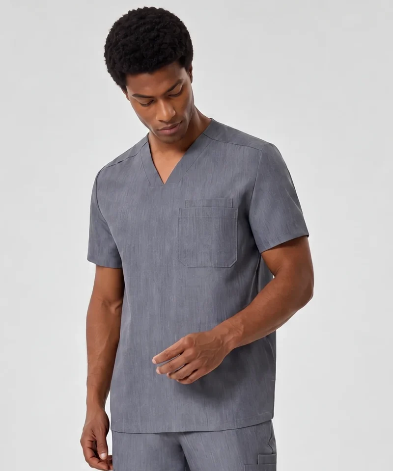 Classic V-Neck Top — Full outfit shown; pants sold separately.