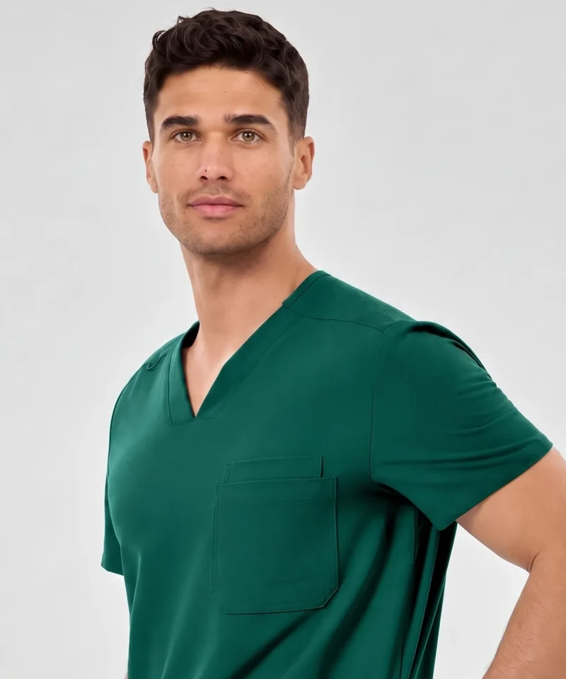 Classic V-Neck Top — Full outfit shown; pants sold separately.