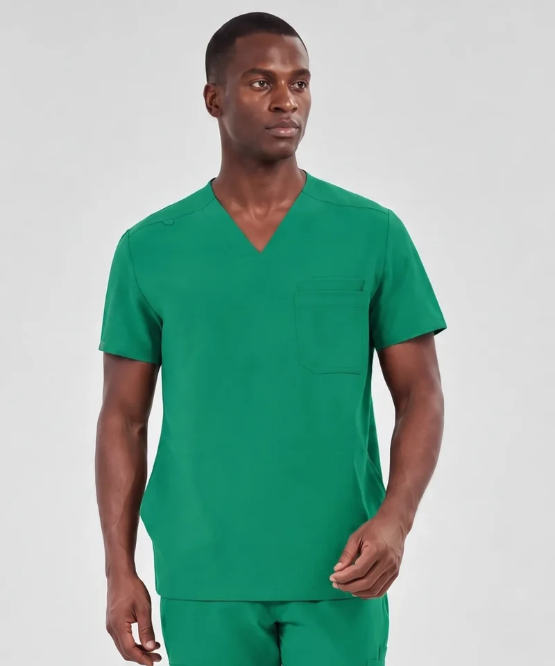 Classic V-Neck Top — Full outfit shown; pants sold separately.