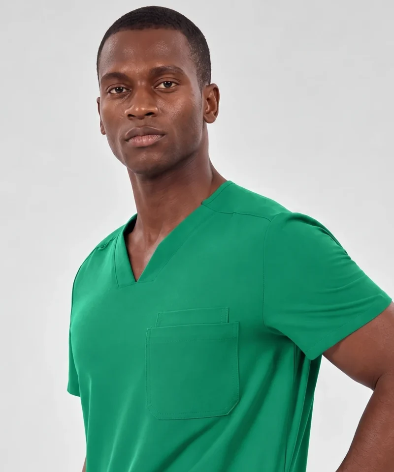 Classic V-Neck Top — Full outfit shown; pants sold separately.