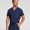 Classic V-Neck Top — Full outfit shown; pants sold separately.