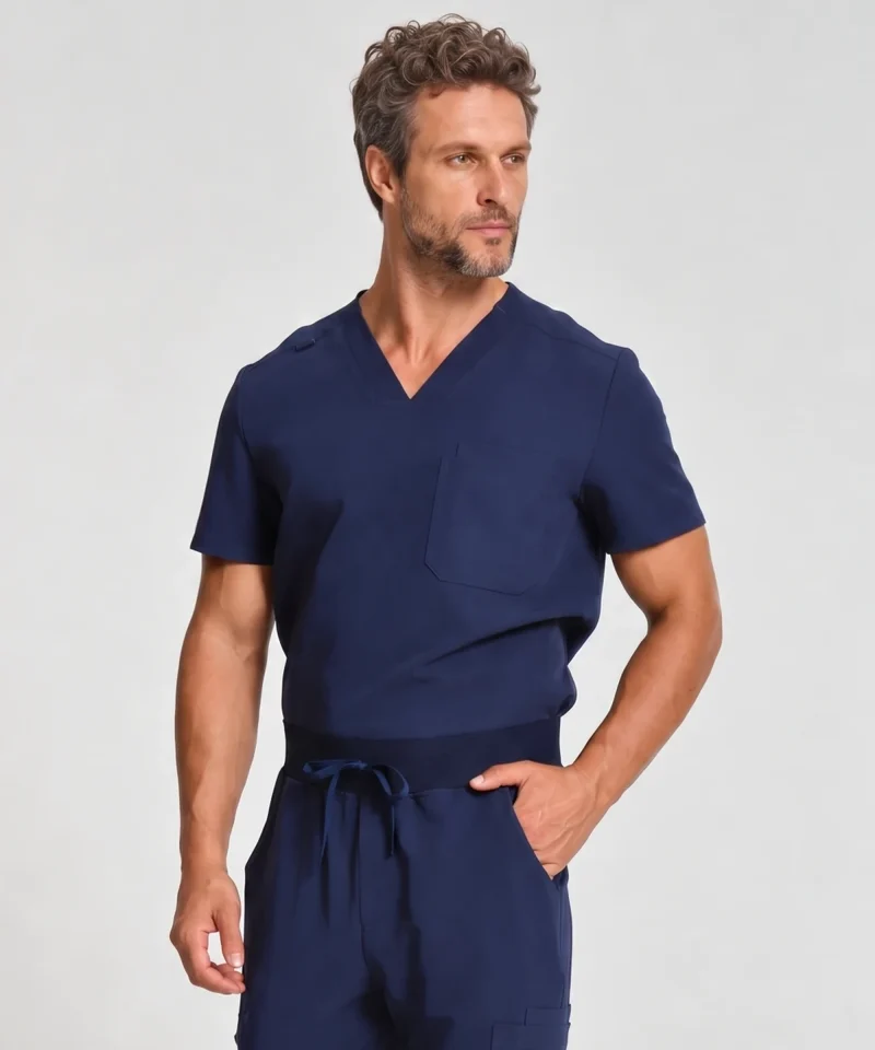 Classic V-Neck Top — Full outfit shown; pants sold separately.