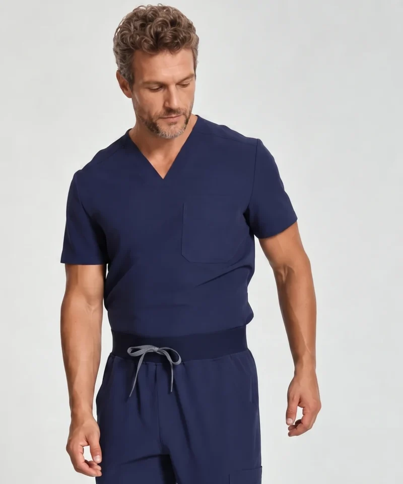 Classic V-Neck Top — Full outfit shown; pants sold separately.