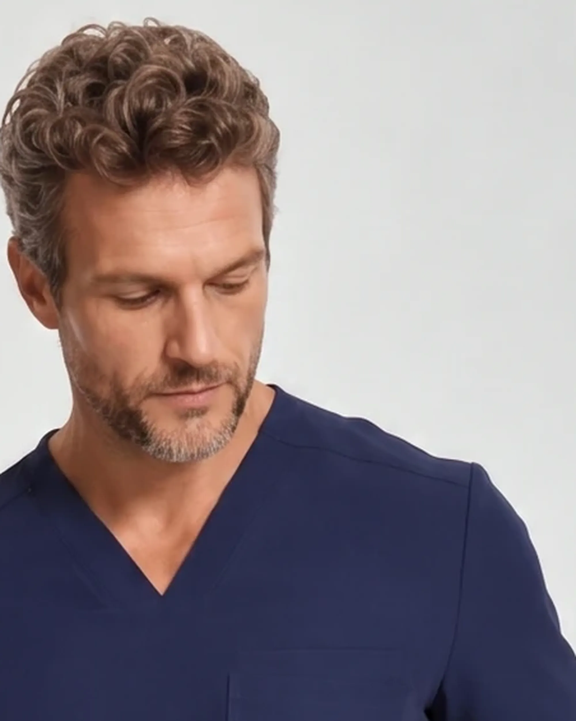 Classic V-Neck Top — Full outfit shown; pants sold separately.