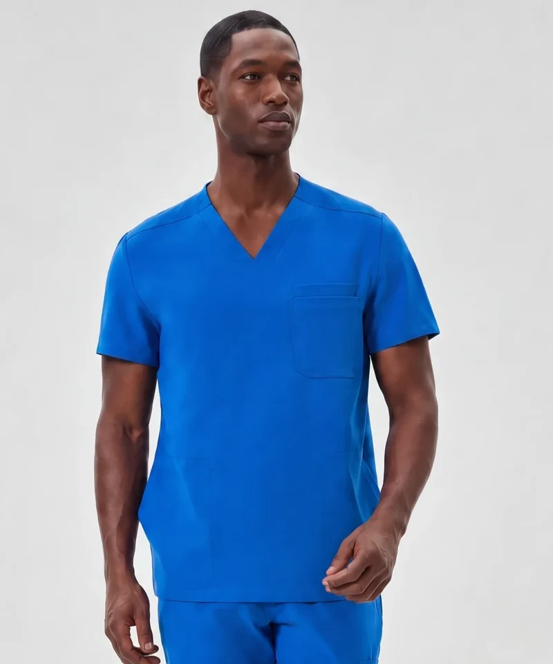 Classic V-Neck Top — Full outfit shown; pants sold separately.