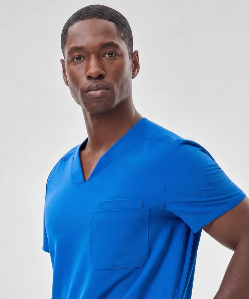 Classic V-Neck Top — Full outfit shown; pants sold separately.