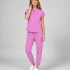 Womens Chairside Zip Top in Orchid - front