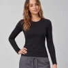 Womens Quick-Dry Long-Sleeve Underscrub in Black - front