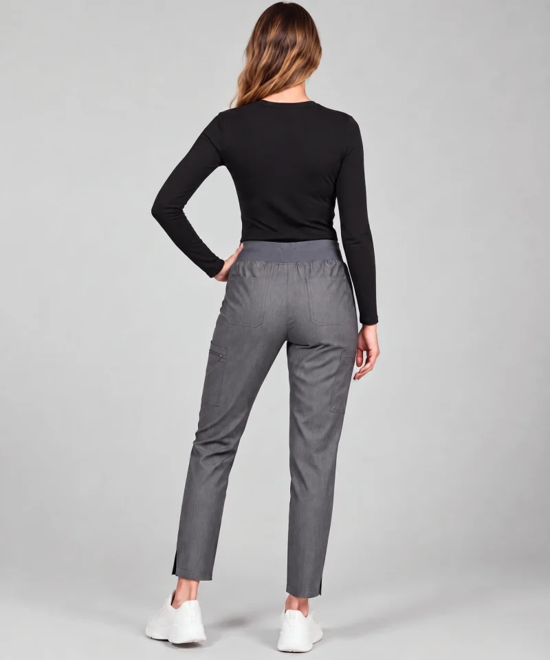 Womens Quick-Dry Long-Sleeve Underscrub in Black - back view