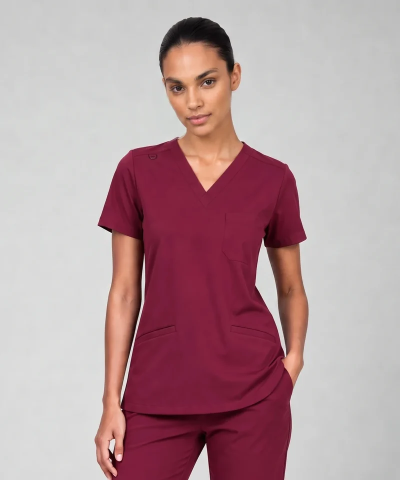 Women’s Classic V-Neck Top — Burgundy