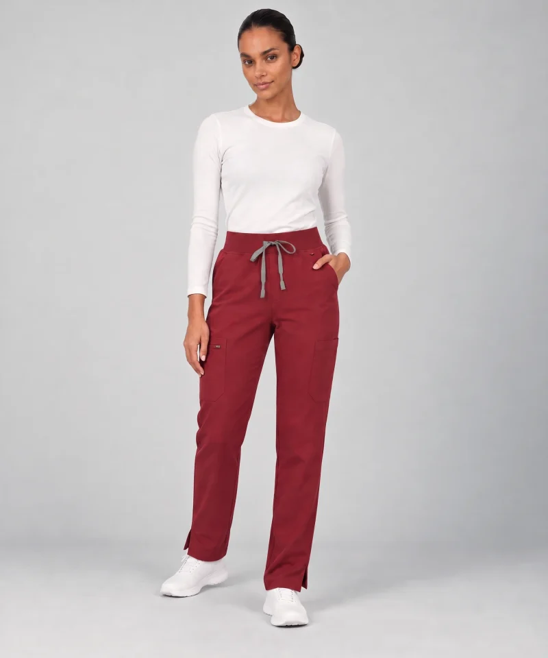 Womens Straight-Leg Pant in Burgundy - front