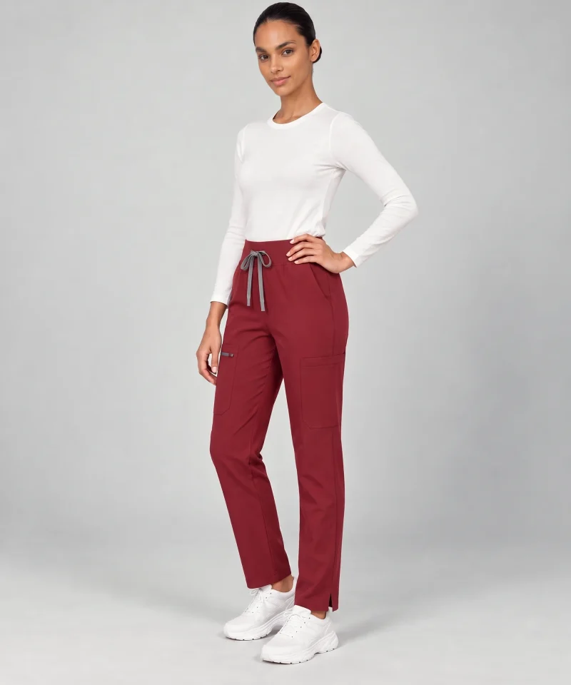 Womens Straight-Leg Pant in Burgundy - threequarter
