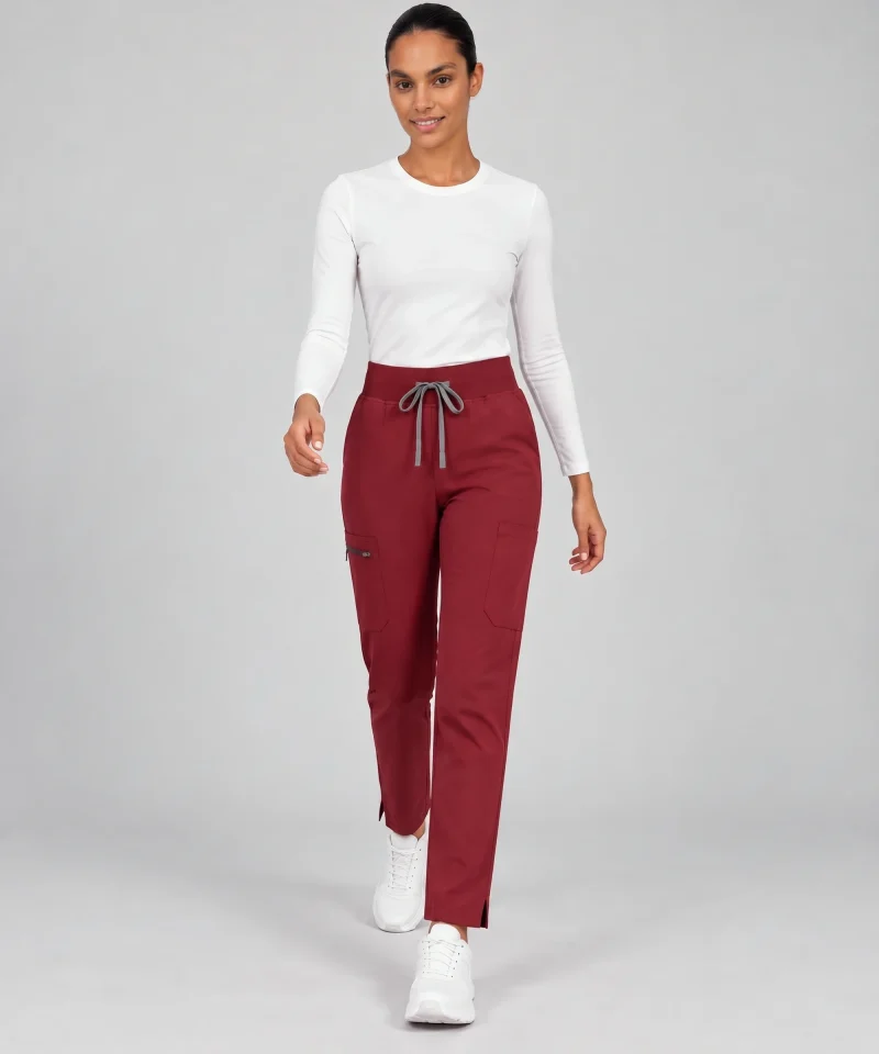 Womens Straight-Leg Pant in Burgundy - side