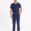 Mens Essential V-Top Slim in Navy - front