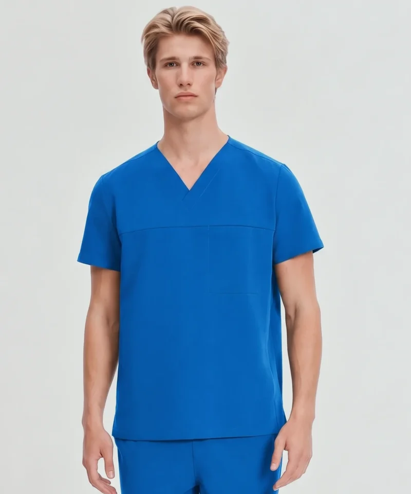 Slim V-Neck Top — Full outfit shown; pants sold separately.