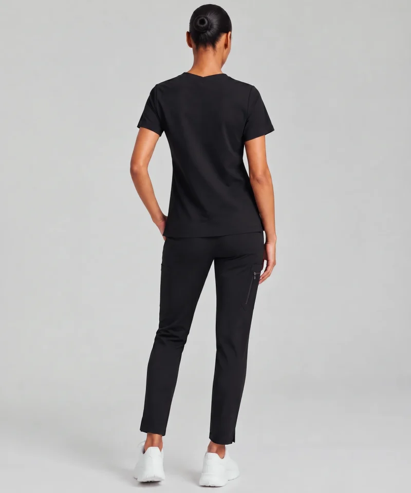 Lumi Core Scrub Set for Women in Black - back view