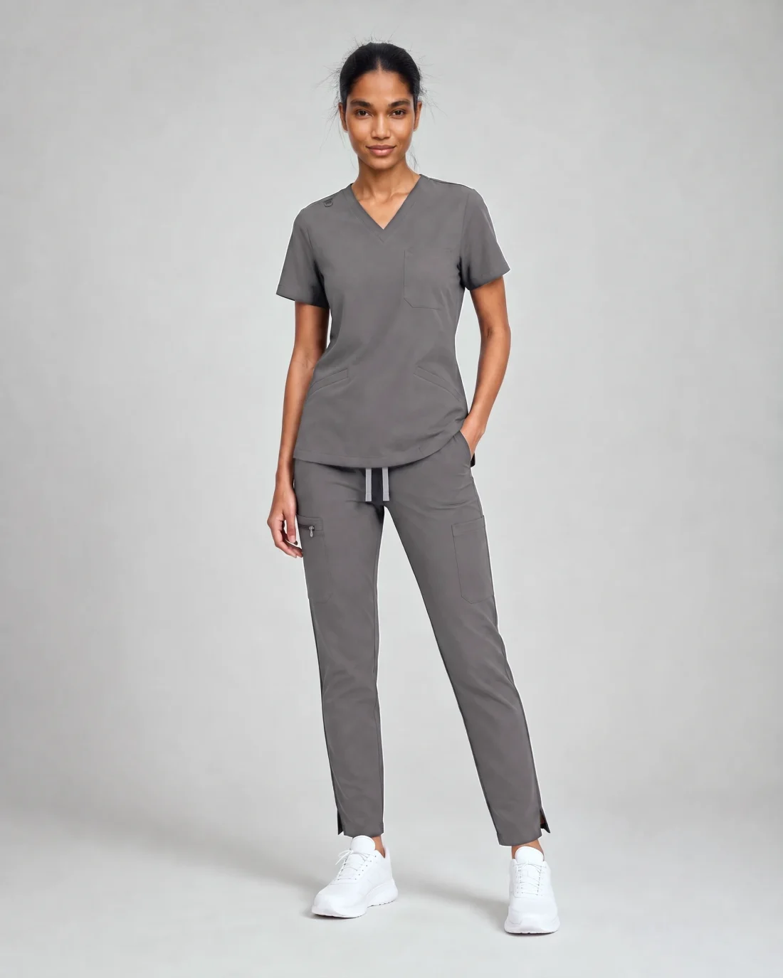 Lumi Core Scrub Set for Women in Graphite - front