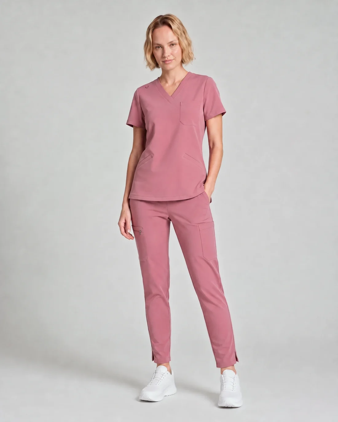 Lumi Core Scrub Set for Women in Mauve - front