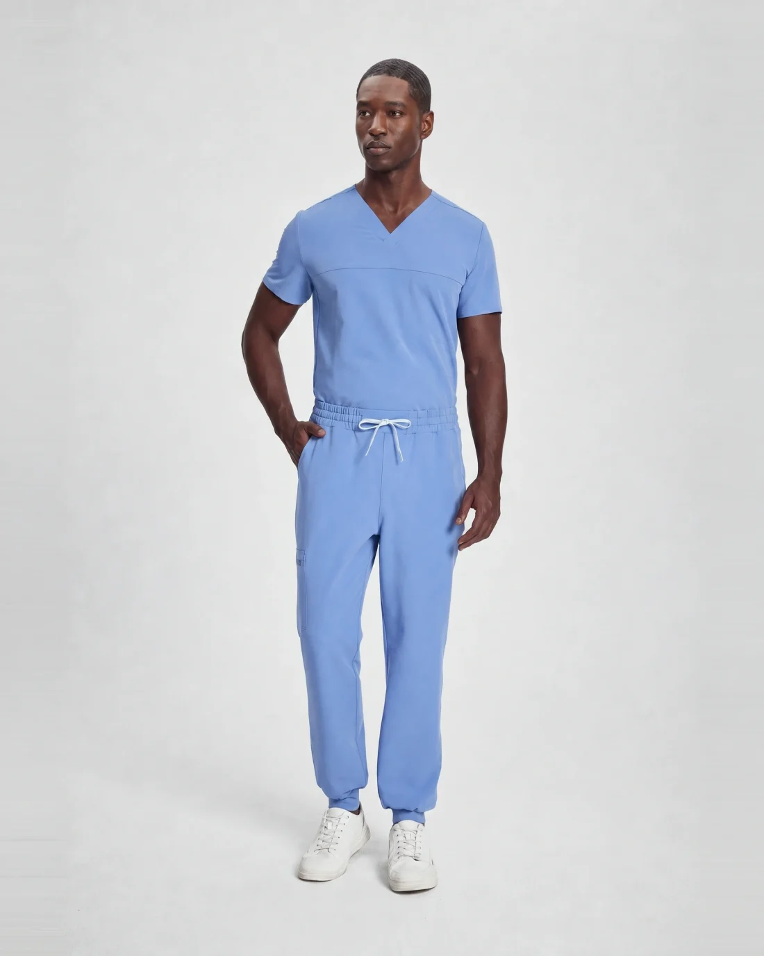Mens Motion Scrub Set in Ceil Blue - front