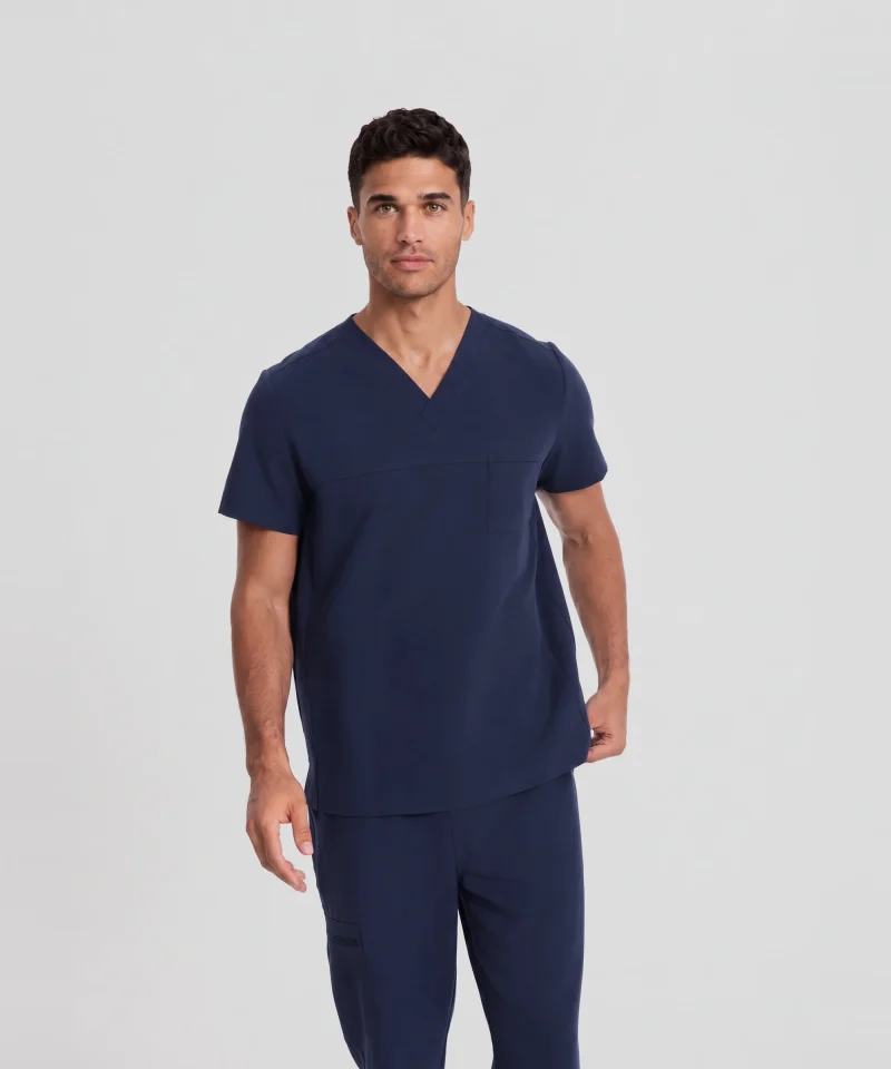 Mens Motion Scrub Set in Navy - side