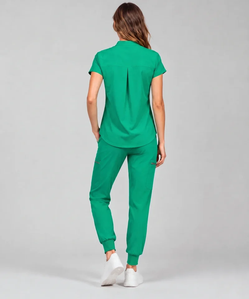 Lumi Motion Scrub Set in Emerald Green - back view