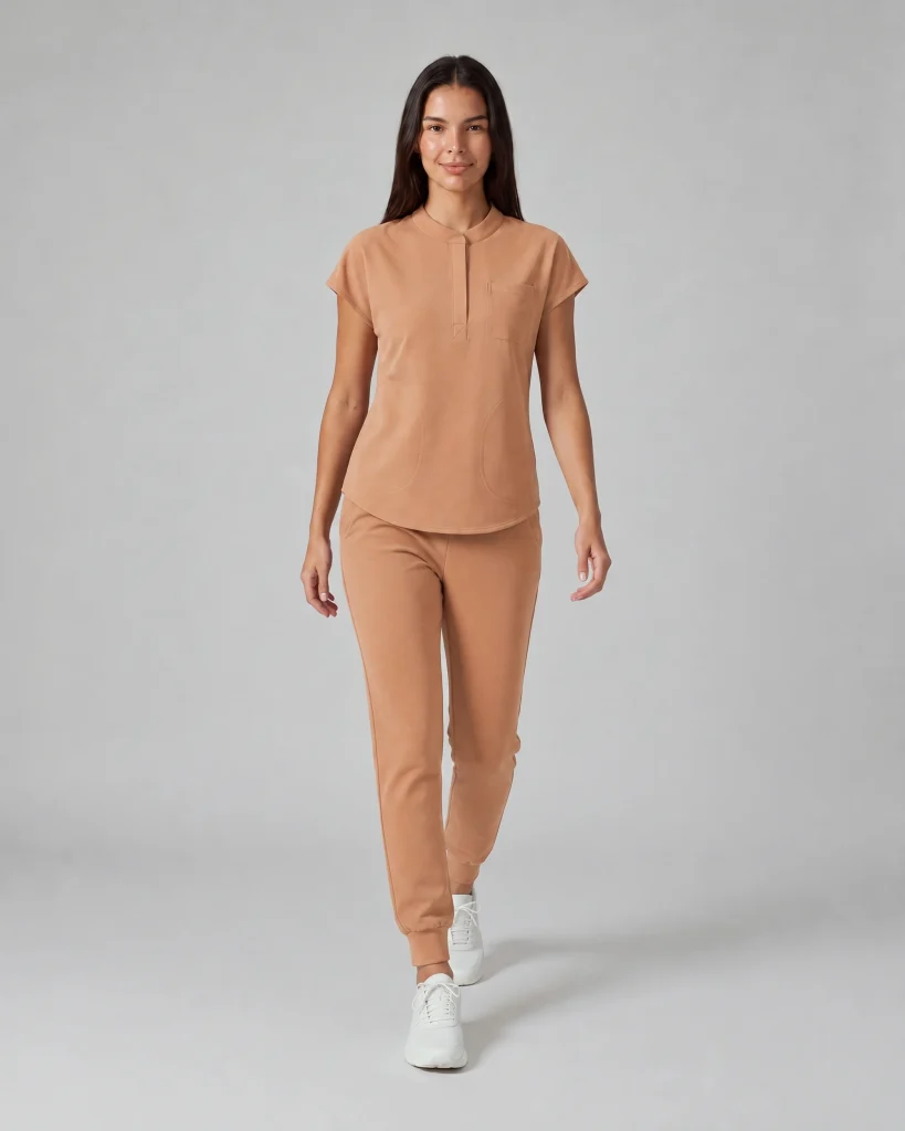 Front Desk Collar Top in motion