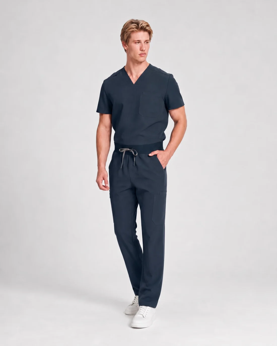 Mens Core Scrub Set in Dark Harbor - front