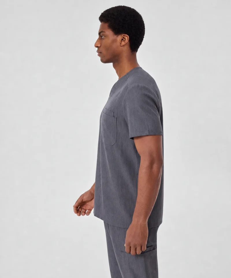 Mens Core Scrub Set in Graphite - side