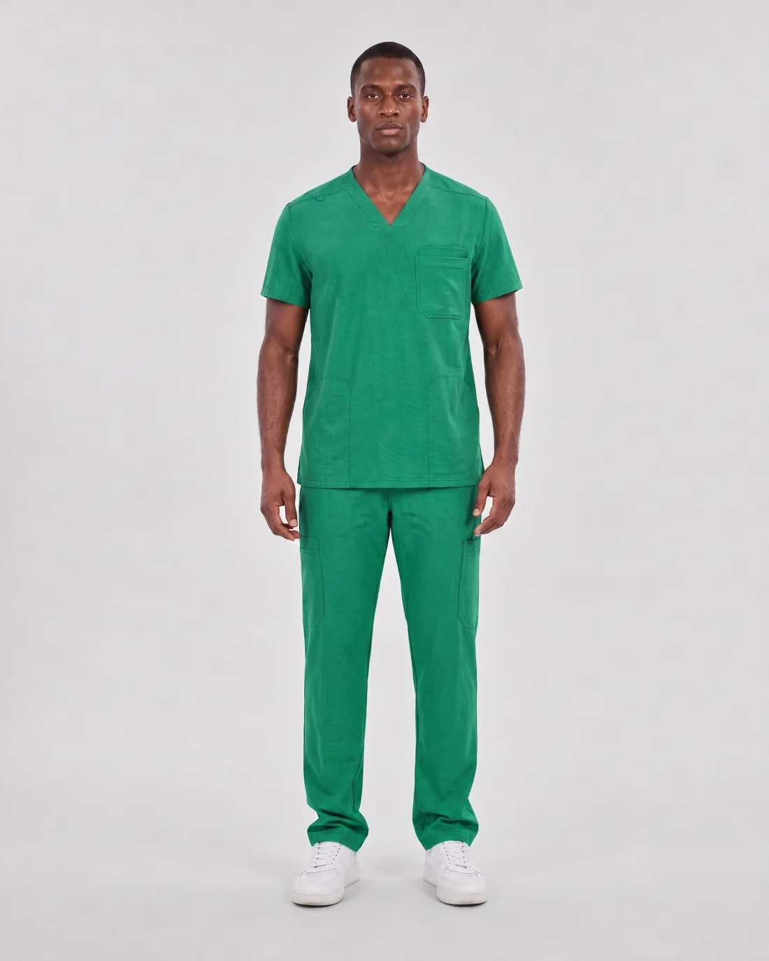 Mens Core Scrub Set in Emerald Green - front